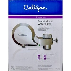 CULLIGAN Chrome Faucet Mount Water Filter FM-R & Adapter Kit FM-100-C